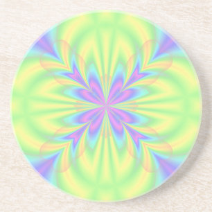 Dessous De Verre En Grès Motif Violet Clair et Vert