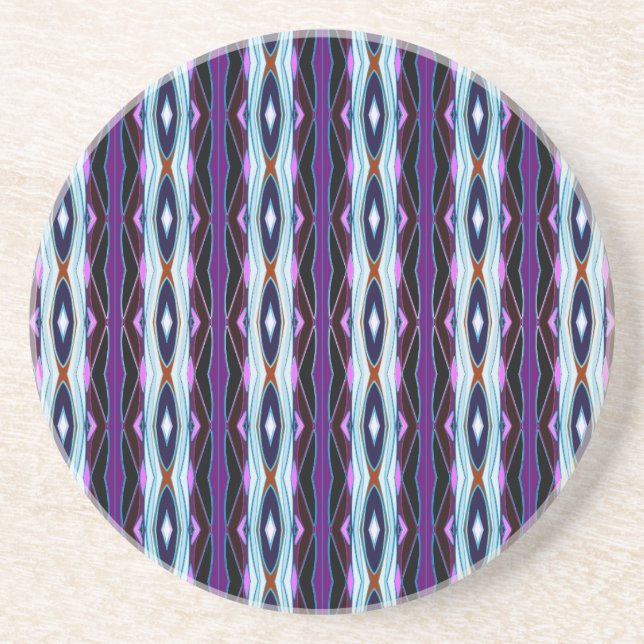 Dessous De Verre En Grès Motif violet unique (Devant)