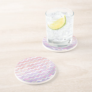 Dessous De Verre En Grès Motif Zag rose clair