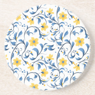 Dessous De Verre En Grès Motifs d'art populaire floral ukrainien Sous-verre
