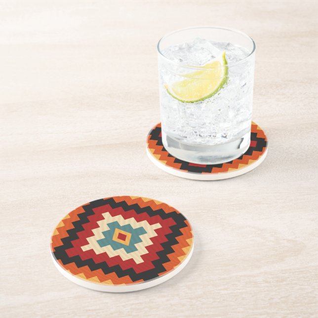 Dessous De Verre En Grès Motifs roumains (Côté)