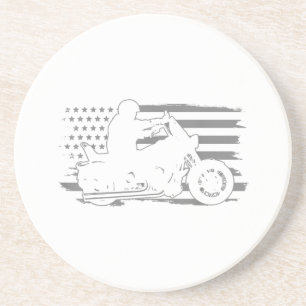Dessous De Verre En Grès Moto Patriotique Vintage American Flag Biker