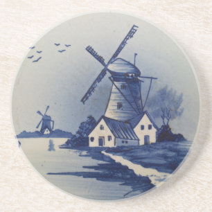 Dessous De Verre En Grès Moulin blanc blanc blanc vintage
