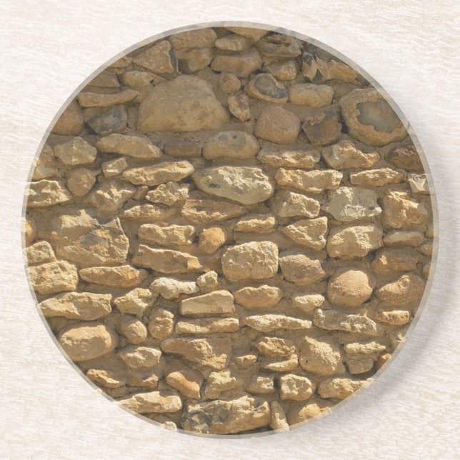 Dessous De Verre En Grès Mur de pierre rustique (Devant)
