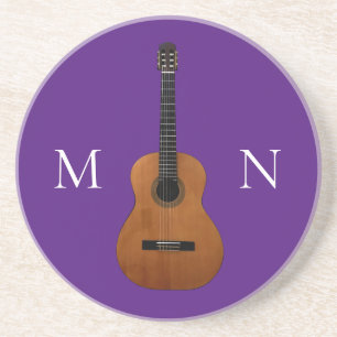 Dessous De Verre En Grès Musical Instrument Guitare Monogramme tendance vio