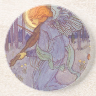 Dessous De Verre En Grès Musique d'ange jouant du violon, musique vintage