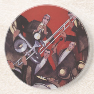 Dessous De Verre En Grès Musique vintage, Art Déco Musique Jazz Band Jammin