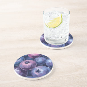 Dessous De Verre En Grès Myrtilles Magnifiques   Peinture de Fruits
