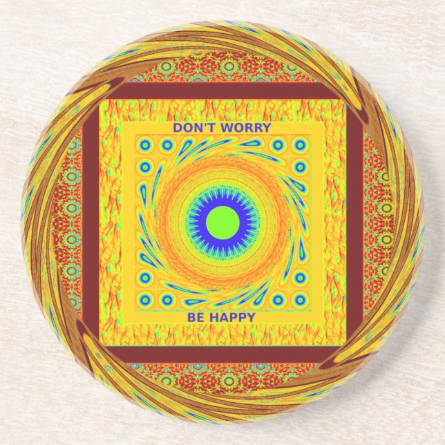 Dessous De Verre En Grès Mystic African Eye Wall Art : A Cyan Regard (Devant)