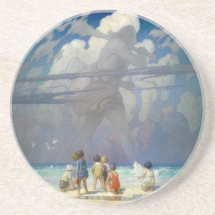Dessous De Verre En Grès N.C. Wyeth Le Géant 1923 Illustration Vintage