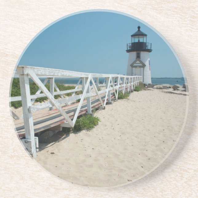 Dessous De Verre En Grès Nantucket. Phare Old Wooden (Devant)