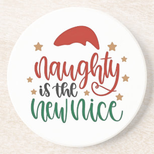 Dessous De Verre En Grès Naughty est le New Nice Funny Christmas Père Noël