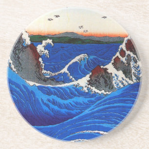 Dessous De Verre En Grès Navaro Rapids, Hiroshige Art Japonais
