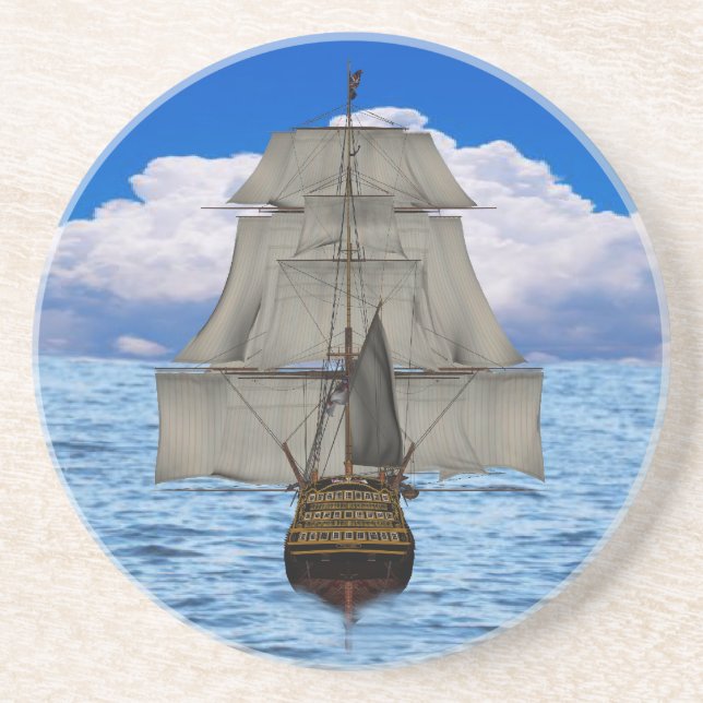 Dessous De Verre En Grès Navigation de bateau (Devant)