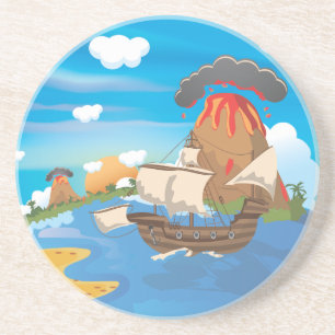 Dessous De Verre En Grès Navire pirate