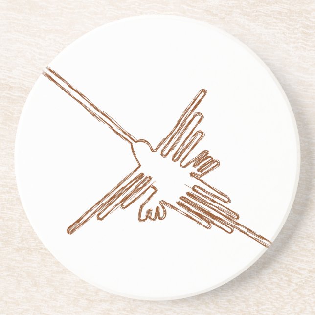 Dessous De Verre En Grès Nazca Lines Croquis de colibris (Devant)