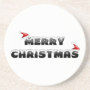DESSOUS DE VERRE EN GRÈS NEIGE MERRY NOËL