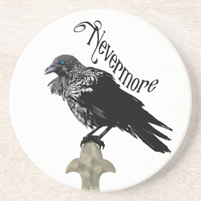 Dessous De Verre En Grès Nevermore Raven (Devant)