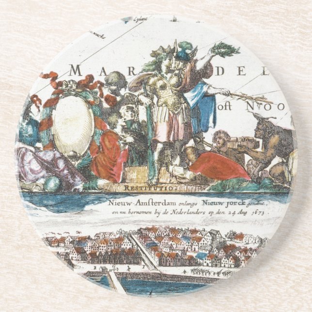DESSOUS DE VERRE EN GRÈS NEW AMSTERDAM, 1673 (Devant)