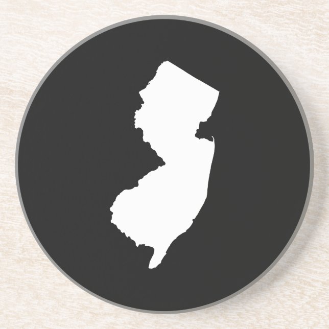 Dessous De Verre En Grès New Jersey en blanc et noir (Devant)