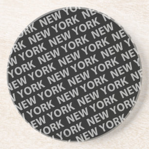 Dessous De Verre En Grès New York Motif Grey