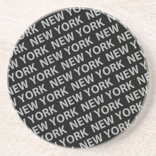 Dessous De Verre En Grès New York Motif Grey (Devant)