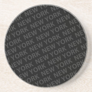 Dessous De Verre En Grès New York Motif gris foncé