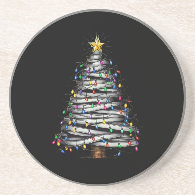 Dessous De Verre En Grès Noël Arbre clair (Devant)