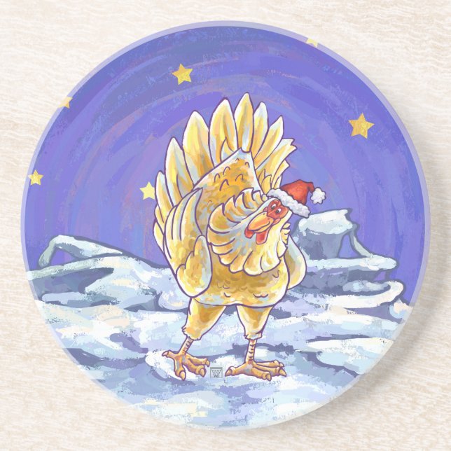 Dessous De Verre En Grès Noël au poulet (Devant)