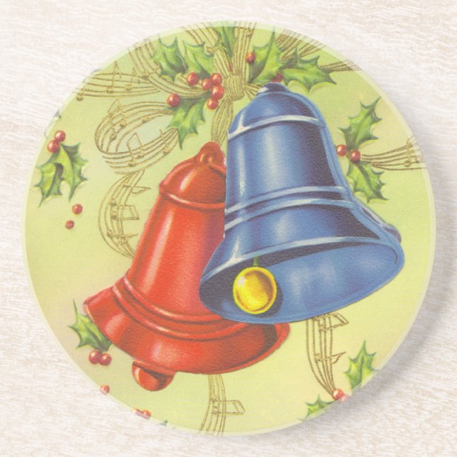 Dessous De Verre En Grès Noël Bells vintage (Devant)