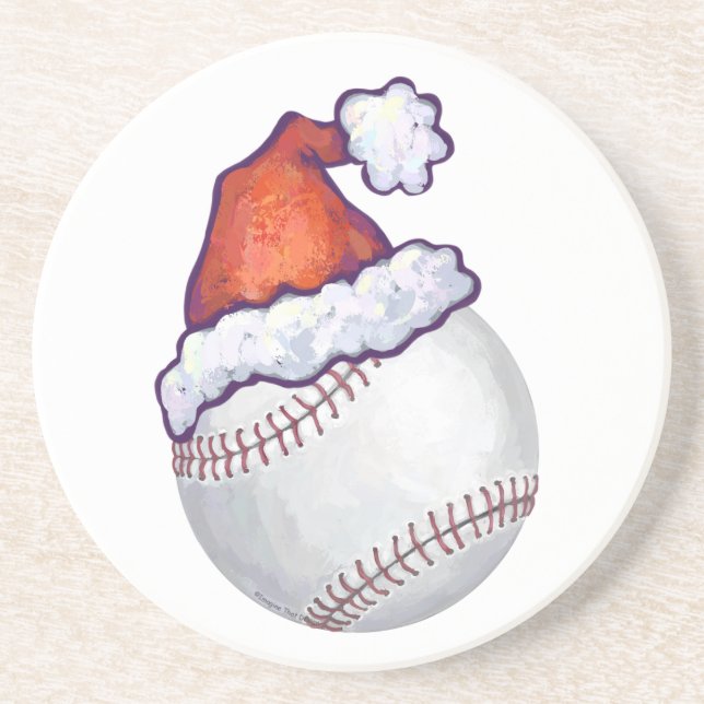 Dessous De Verre En Grès Noël de baseball (Devant)