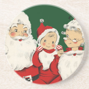 Dessous De Verre En Grès Noël de la famille père Noël