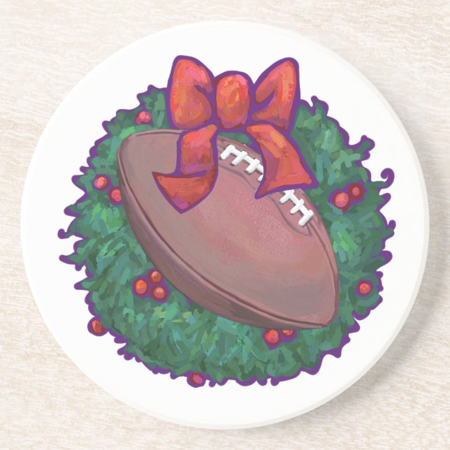 Dessous De Verre En Grès Noël du football (Devant)