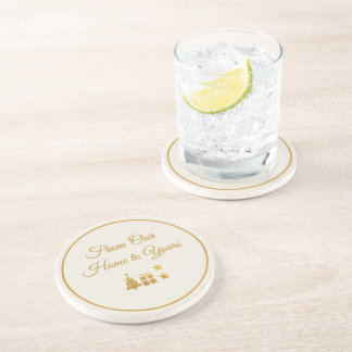 Dessous De Verre En Grès Noël en or personnalisé