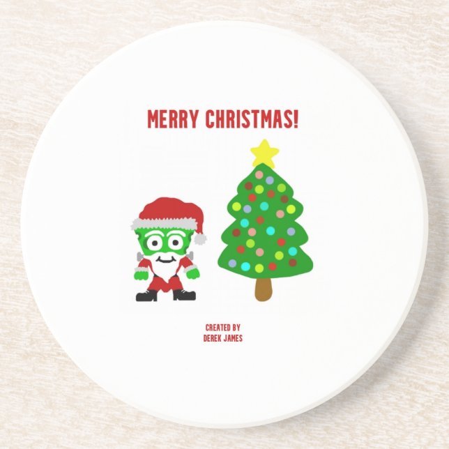 Dessous De Verre En Grès Noël FrankenFromage Dessous de verre de grès (Devant)