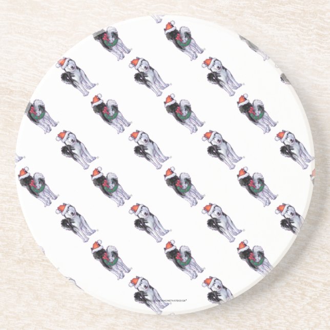 Dessous De Verre En Grès Noël Husky (Devant)