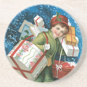 Dessous De Verre En Grès Noël vintage