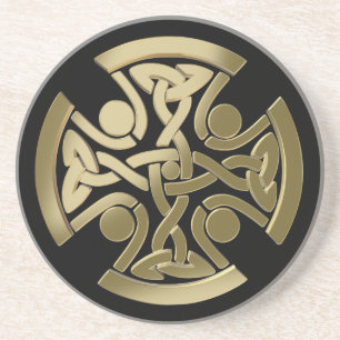 Dessous De Verre En Grès noeud d'or celtique
