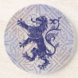 Dessous De Verre En Grès Noeud effréné écossais de Celtic de bleu marine de