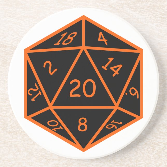 Dessous De Verre En Grès Noir D20 et orange (Devant)