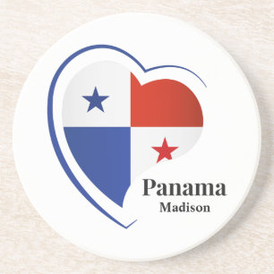 Dessous De Verre En Grès Nom personnalisé Panama Love