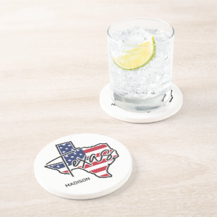 Dessous De Verre En Grès Nom personnalisé Texas
