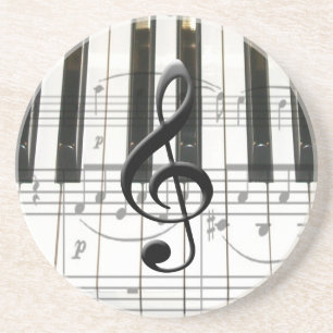 Dessous De Verre En Grès Notes de clavier et de musique de piano