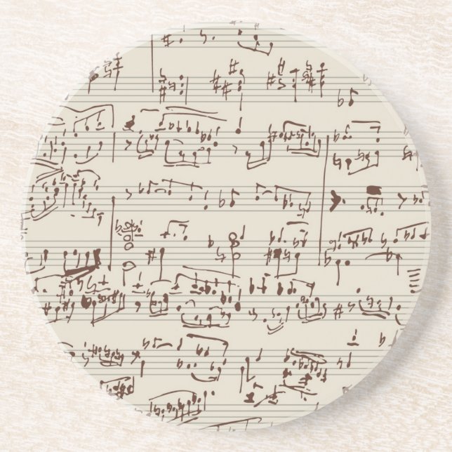 Dessous De Verre En Grès Notes de musique (Devant)