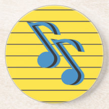 Notes musicales bleues sur un bloc-notes