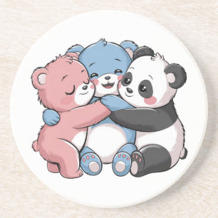 Dessous De Verre En Grès Nounours mignons avec Panda