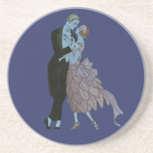 Dessous De Verre En Grès Nouveaux mariés Art Déco vintage, Danse Mariage d'