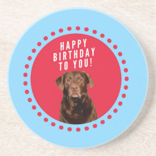 Dessous De Verre En Grès Nouvel anniversaire joyeux du chien de triever Bro