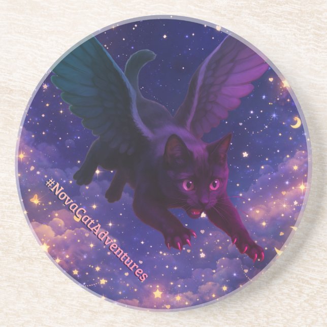 Dessous De Verre En Grès #NovaCatAdventures – Winged v3 coaster (Devant)