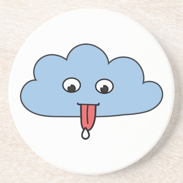 Dessous De Verre En Grès Nuage drôle (Devant)